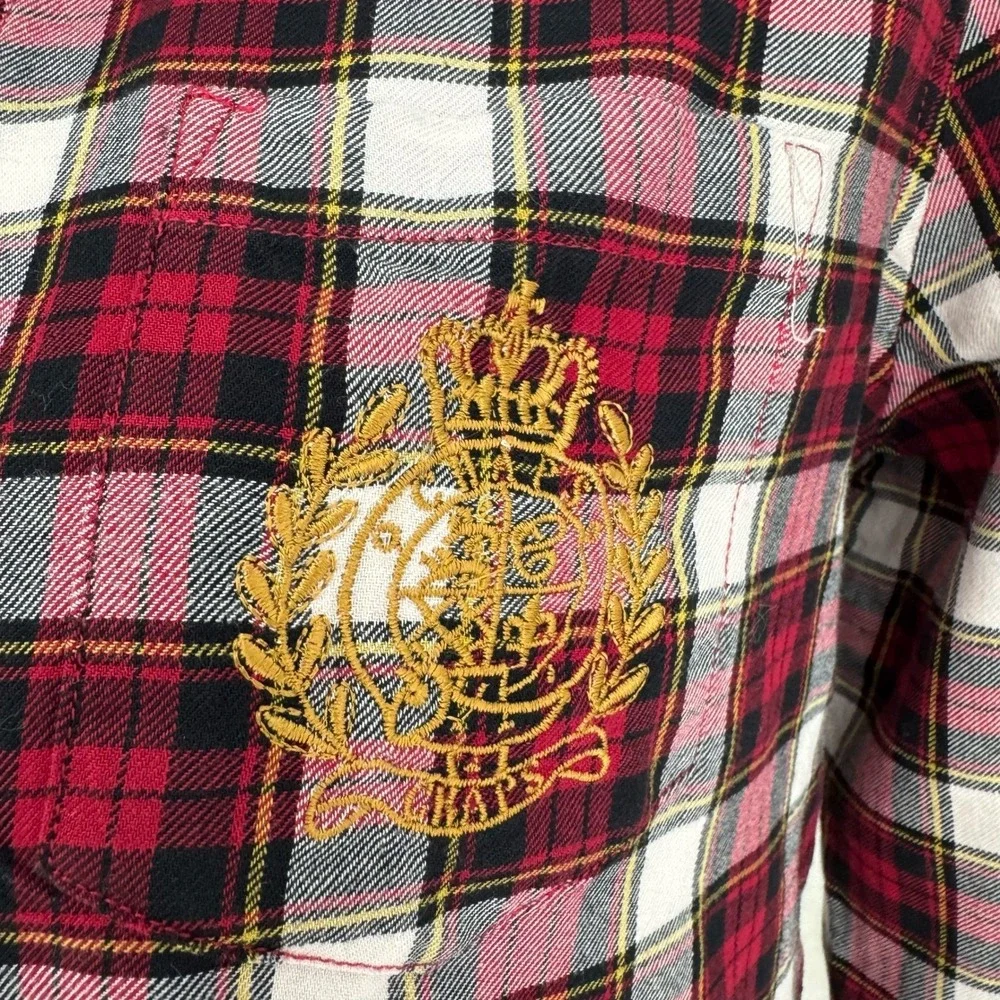 Chaps Pajama Set Womens Large Red Plaid Flannel Cotton Sleepwear Loungewear‎ 2PC